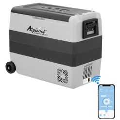 Alpicool Refrigerador de coche con compresor T60 de 60 L, refrigerador portátil de camping CC de 12 V para camión, caravana, barco, -20 ℃ a 20 ℃, con enchufe USB