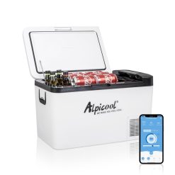 Alpicool K25 25 litros Neveras de Viaje Portátil Nevera Congelador de Coche 12/24V CC Eléctrica Frigoríficos para Automóvil para Camping, Viajes, Picnic