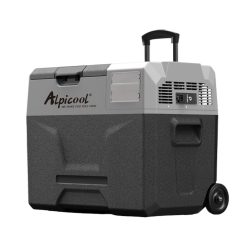 Alpicool ECX40 40L Compresor Nevera Nevera 12V Nevera Eléctrica Portátil Coche para Camping con Puerto USB, Rueda telescópica Varilla, Recargable (Batería No Incluida)