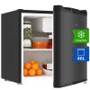 CHIQ Minibar capacidad 46L, Compresor incorporada, Botellero y Compartimiento Congelador, Control de Temperatura regulable, Bajo Nivel de ruido, Puerta Reversible, Color Negro
