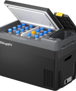BougeRV CRPRO Nevera de Compresor 12v, 29 Litros Nevera para Coche(-22℃~10℃), 12/24V DC &110-240V AC Nevera Portátil para Coche, 12v Nevera, para Coche, Camping, Viaje, Negro