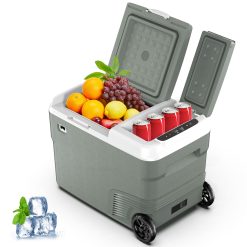 Alpicool 38L Nevera Portátil Eléctrica, Doble Zona Portátil Coche Frigoríficos 12V/24V DC, Nevera de Coche -20°C a 20°C, Refrigerador de Coche para Hogar, Camping, Viajes, Automóvil, Pesca